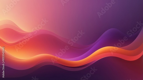 Abstract Mountain Landscape at Sunset: A stunning abstract representation of a mountain range at sunset, featuring vibrant gradients of orange, purple, and pink hues