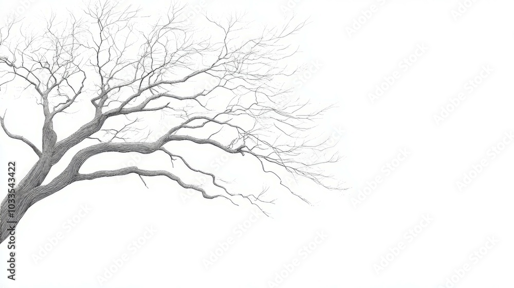 Bare tree branch. Silhouette of a bare tree branch against a white background. Perfect for winter, nature, or minimalist design concepts. Bare tree branch. Silhouette of a bare tree branch against a white background. Perfect for winter, nature, or minimalist design concepts.