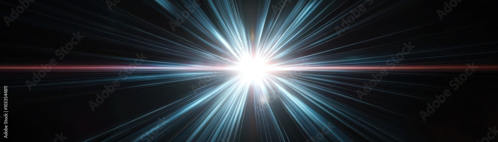 A focused light explosion against a pitch-black background, with radiant beams streaming outward, evoking a sense of power A focused light explosion against a pitch-black background, with radiant beams streaming outward, evoking a sense of power