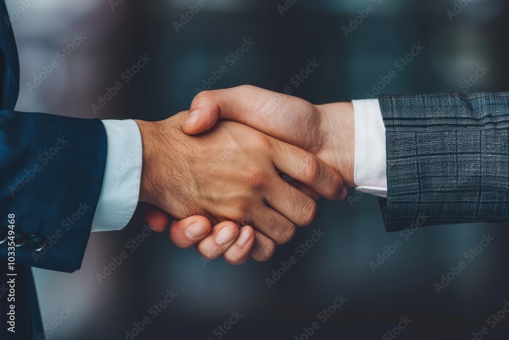 Close-up of a professional handshake between two individuals in suits, symbolizing agreement, partnership, and business collaboration. Close-up of a professional handshake between two individuals in suits, symbolizing agreement, partnership, and business collaboration.