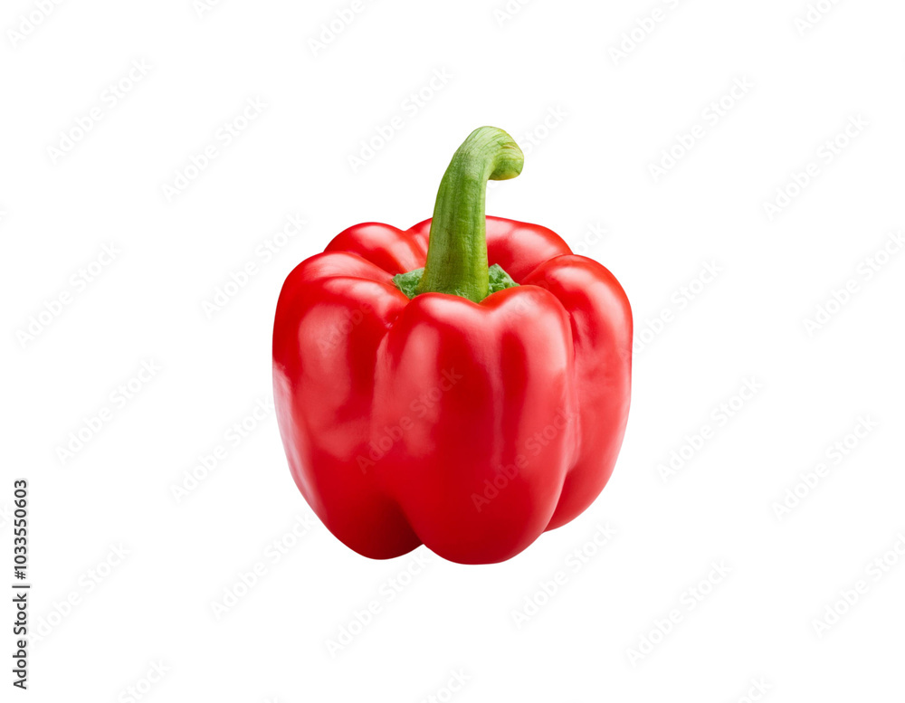 Isolated Fresh Red Bell Pepper on Transparent Background Isolated Fresh Red Bell Pepper on Transparent Background