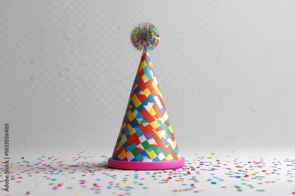 Colorful 3D Rendered Birthday Cap Isolated on a Transparent Background Perfect for Celebrations and Party Themes in Digital and Print Projects Colorful 3D Rendered Birthday Cap Isolated on a Transparent Background Perfect for Celebrations and Party Themes in Digital and Print Projects