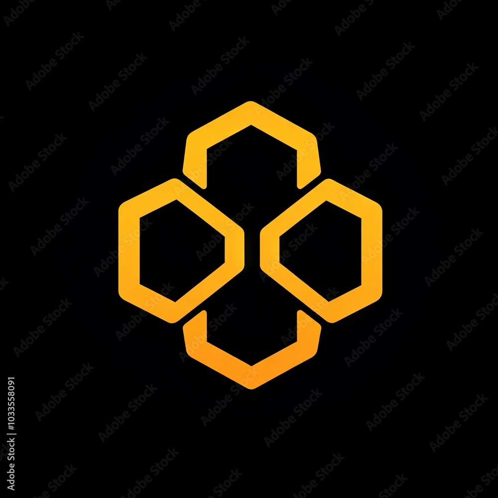 Fototapeta premium Honeycomb logo design. Abstract geometric logo design with a honeycomb pattern. Ideal for branding, corporate identity, or app design.