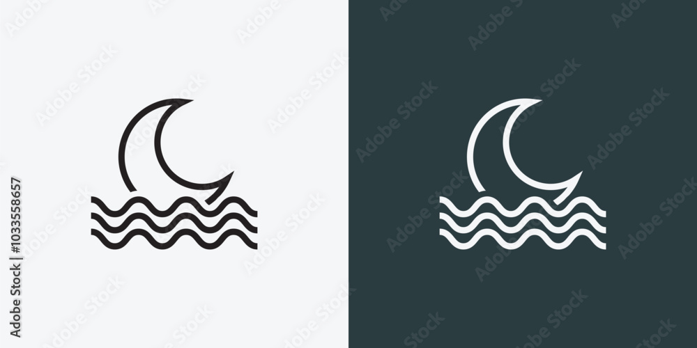 Obraz premium Moon logo design template. Crescent moon logo.
