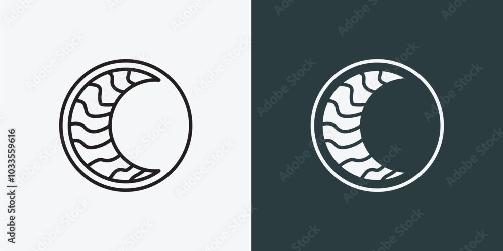 Moon logo design template. Crescent moon logo. Moon logo design template. Crescent moon logo.