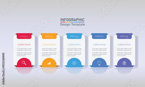 illustration vector infographic with 5 steps, design infographic template. Can be used for process diagrams, presentations, workflows.