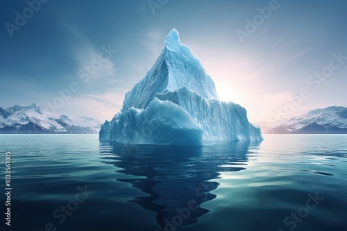 Majestic iceberg mountain outdoors floating. photo