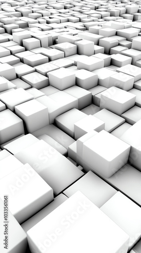 White geometric blocks pattern  isolated background