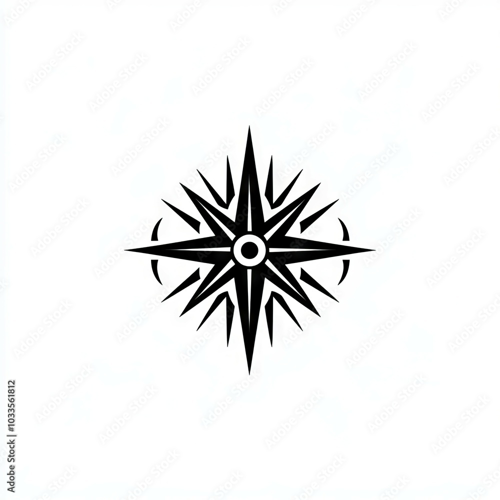 Star compass. Black and white vector illustration of a stylized compass star. Symbolic of direction, guidance, and exploration. Star compass. Black and white vector illustration of a stylized compass star. Symbolic of direction, guidance, and exploration.