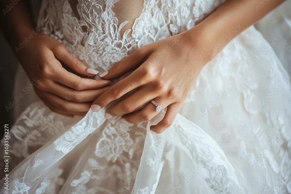 Mariage. A Beautiful Bride in White Wedding Dress Holding Hands with Love Mariage. A Beautiful Bride in White Wedding Dress Holding Hands with Love