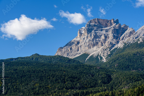 San Vito di Cadore, monte Pelmo, monte Sorapis, monte Antelao, Belluno, Veneto, Italia