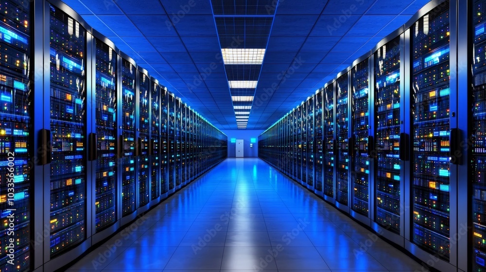 Fototapeta premium Modern Data Storage Industry Overview