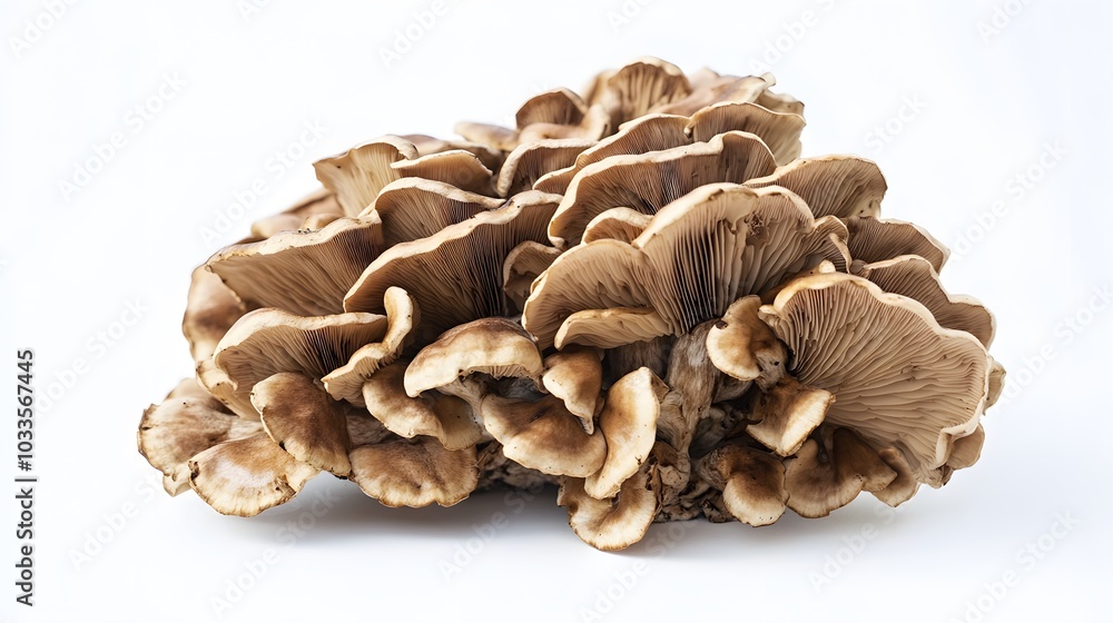 bunch of Maitake mushroom on white background. bunch of Maitake mushroom on white background.