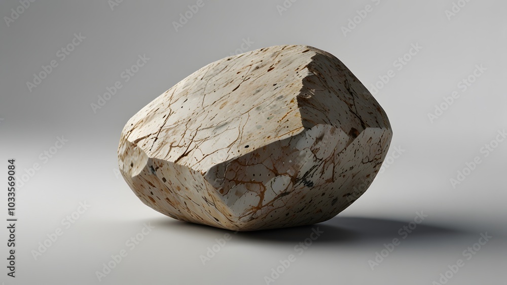 Obraz premium Minimalist Image of a Smooth Stone on a Neutral Background