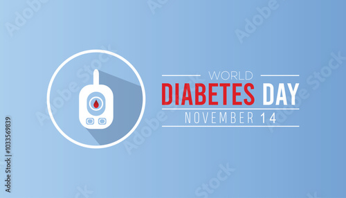 World Diabetes Day is observed every year on November. Medical Healthcare Awareness concept. background, placard, banner template Vector illustration design.