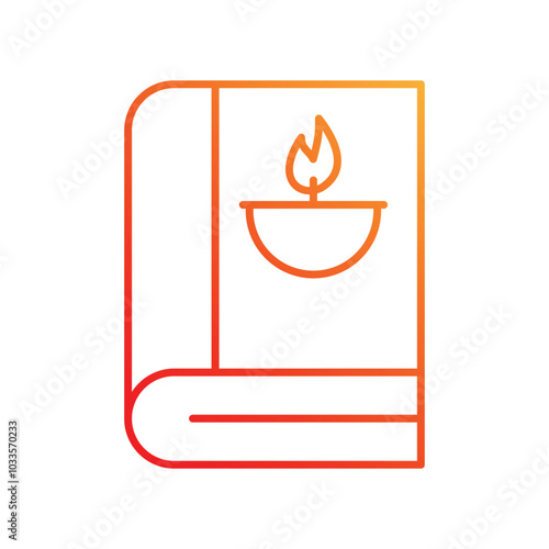 Diwali Book gradient icon with white background vector stock illustration
