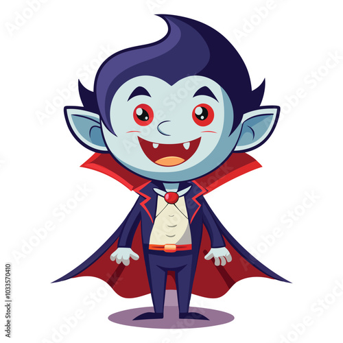 Cartoon Halloween Vampire. A fun vampire Halloween cartoon character illustration