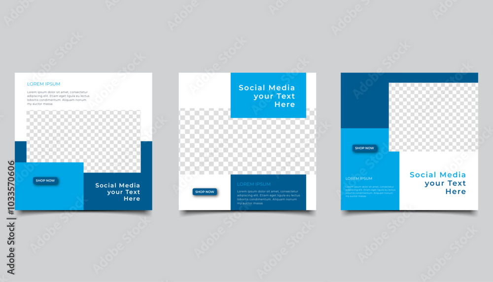 Set of Editable minimal square banner template. suitable for social media post and web internet ads. Vector illustration with photo design Set of Editable minimal square banner template. suitable for social media post and web internet ads. Vector illustration with photo design