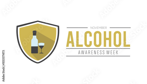 Alcohol Awareness Week is observed every year on November. Medical Healthcare Awareness concept. background, placard, banner template Vector illustration design.