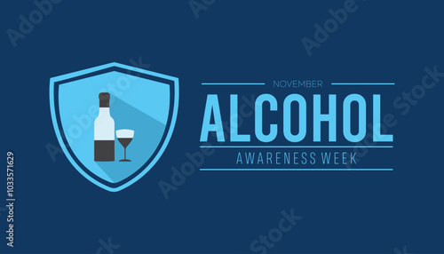 Alcohol Awareness Week is observed every year on November. Medical Healthcare Awareness concept. background, placard, banner template Vector illustration design.
