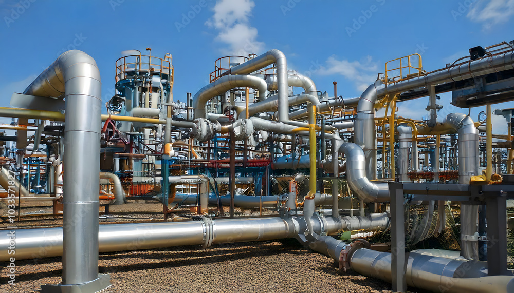 Industrial gas plant with complex pipelines Industrial gas plant with complex pipelines