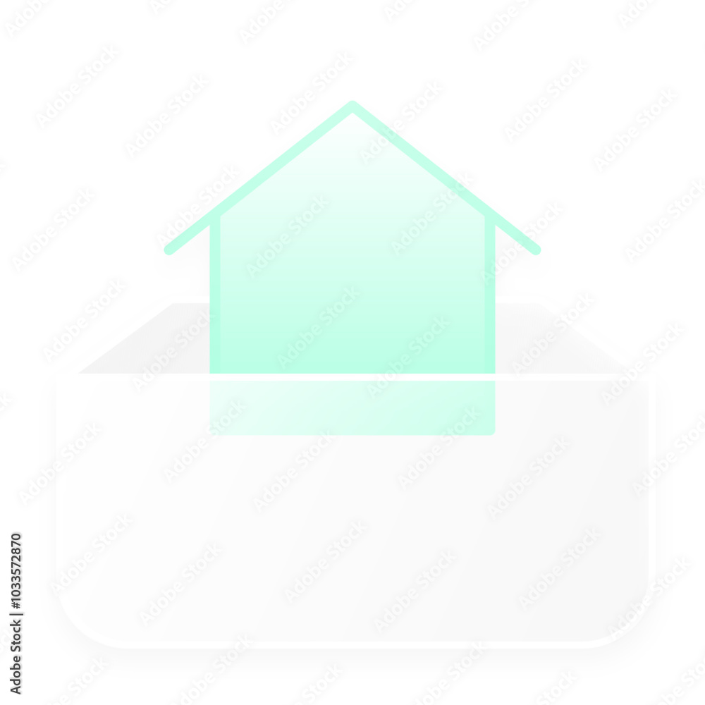 green home icon on white square button green home icon on white square button