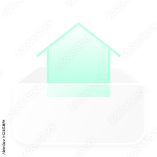 green home icon on white square button