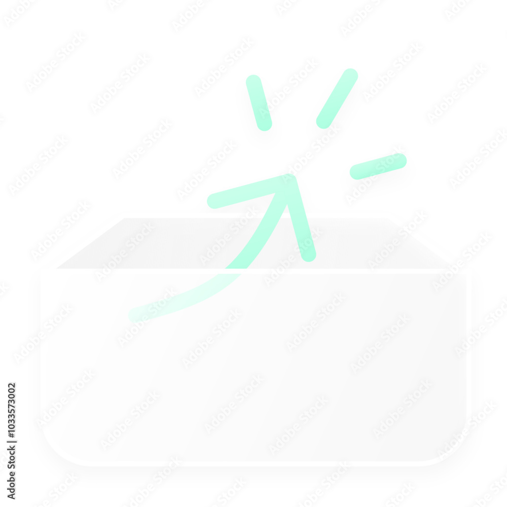 green Inspirational upward lines icon on white square button