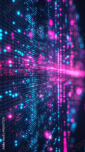 Wallpaper Mural Futuristic Abstract Light Background with Glowing Elements Torontodigital.ca