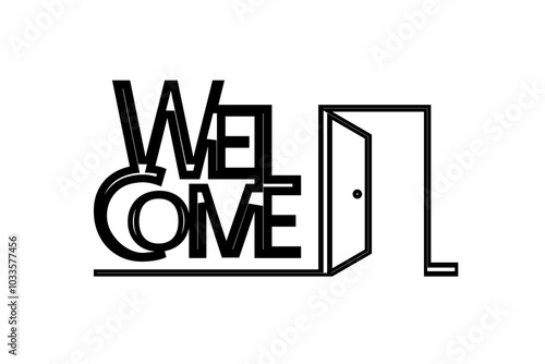Welcome lettering text design vector isolated on white background