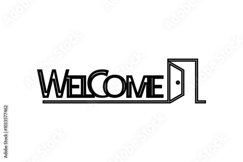Welcome lettering text design vector isolated on white background