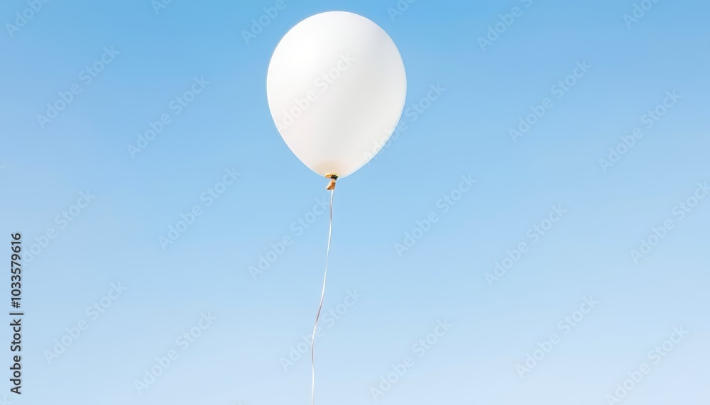 Obraz premium White Balloon Against Clear Blue Sky