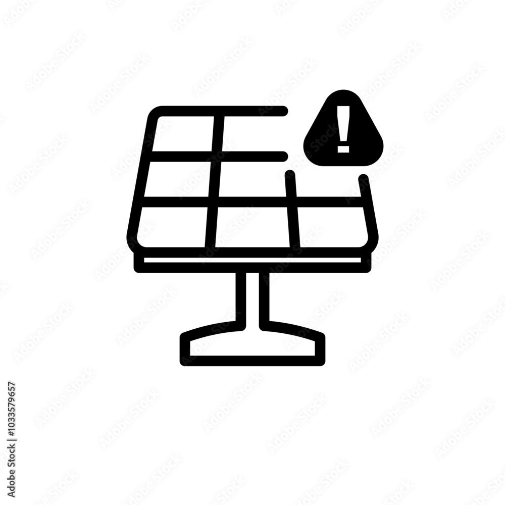 Warning Solar Panel Icon Warning Solar Panel Icon