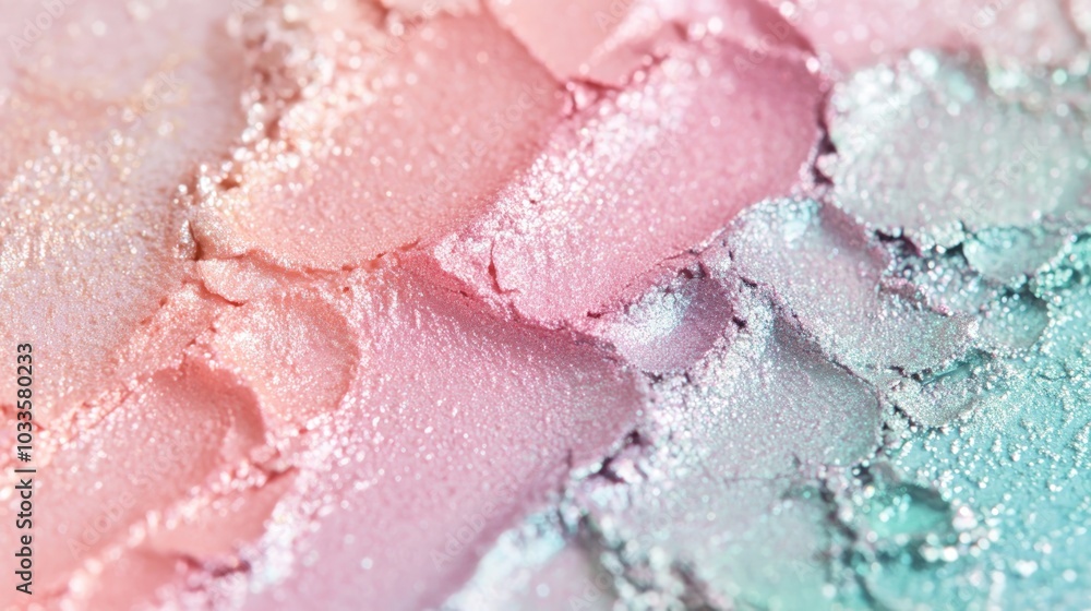 Close-up of Glittery Pastel Eyeshadow Palette Close-up of Glittery Pastel Eyeshadow Palette
