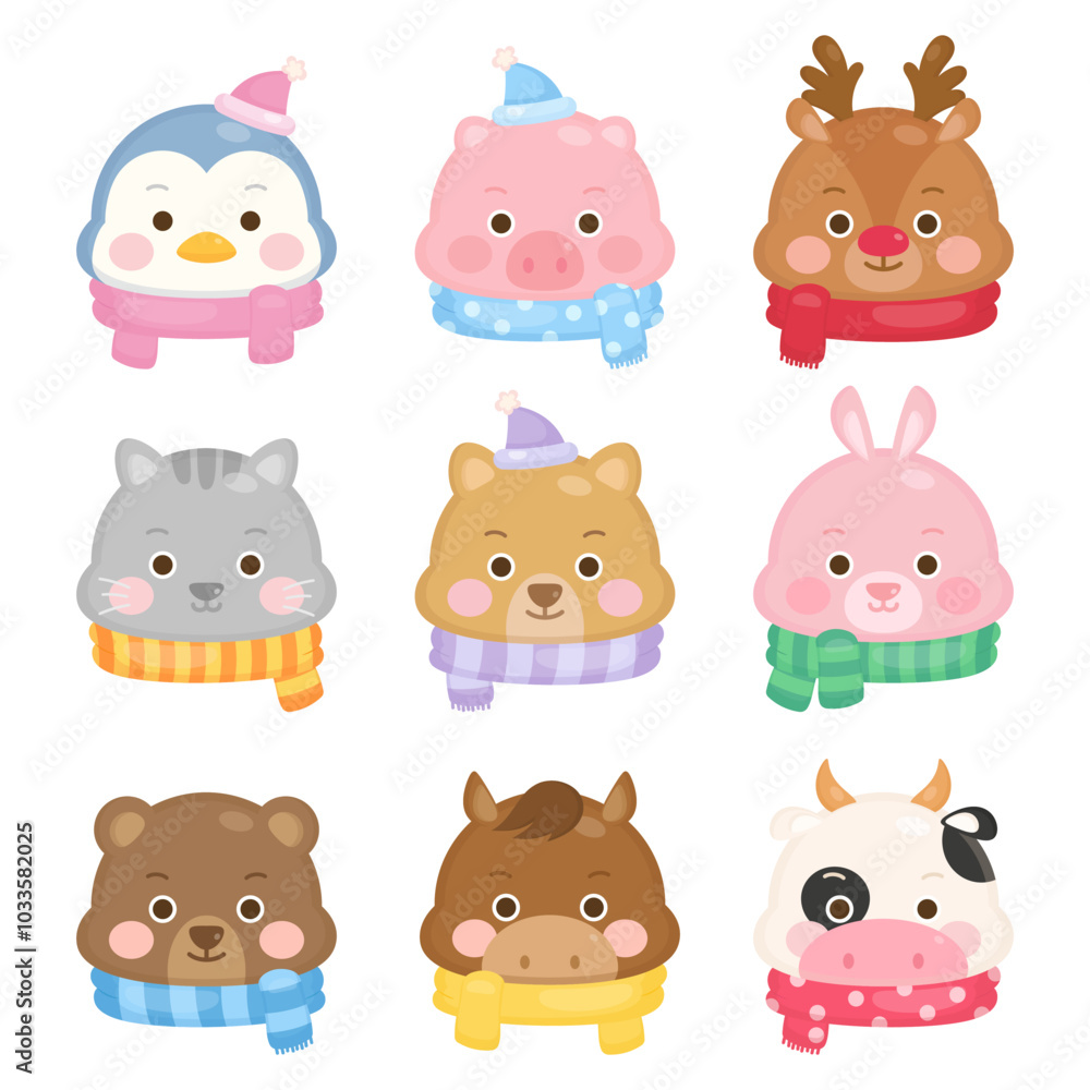 Obraz premium set of animal winter season