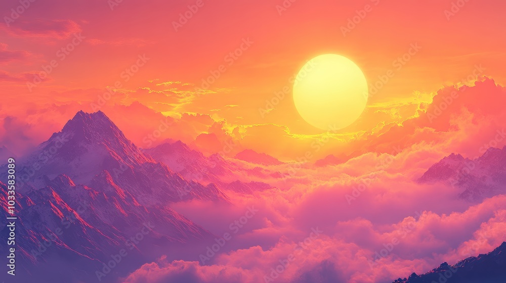 A stunning sunrise with vibrant orange and pink hues, illuminating the sky and symbolizing the start of a new day and fresh opportunities A stunning sunrise with vibrant orange and pink hues, illuminating the sky and symbolizing the start of a new day and fresh opportunities