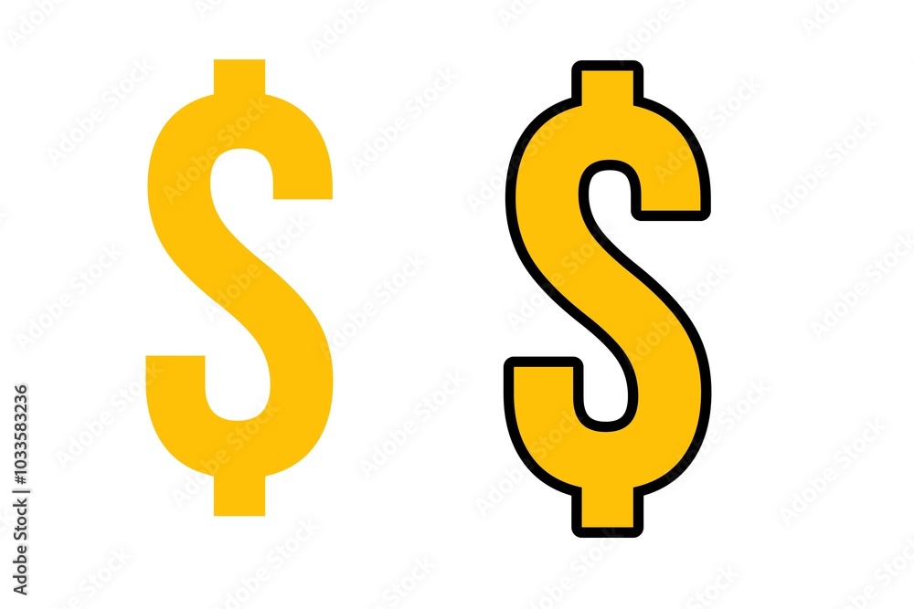 American dollar currency or dollar symbol flat icon ser for apps and websites American dollar currency or dollar symbol flat icon ser for apps and websites