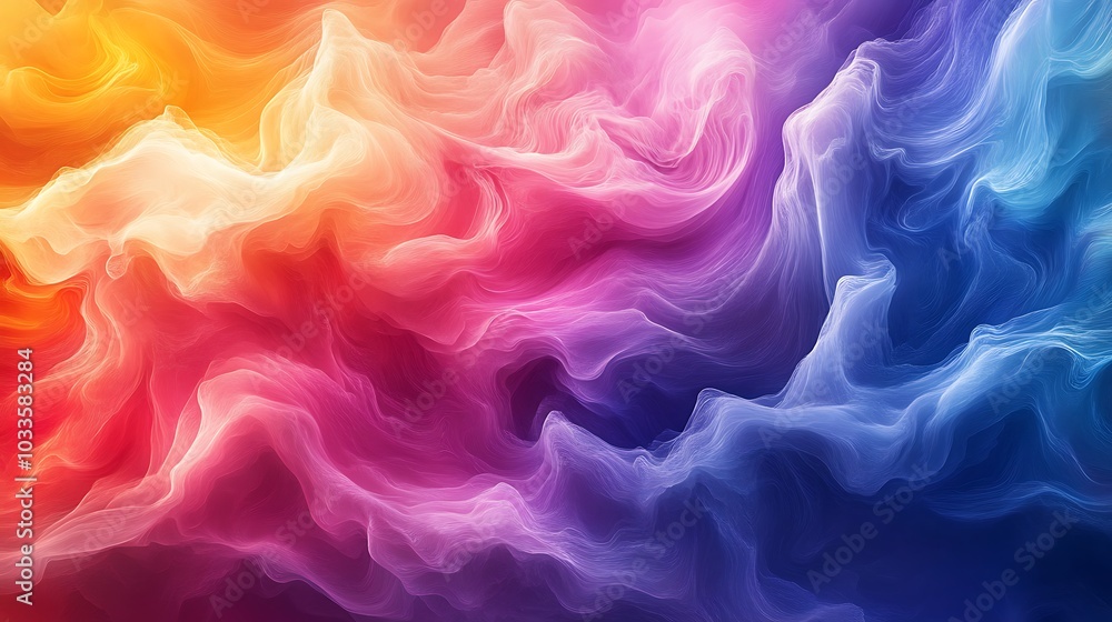 Waves of color swirling dynamically creating vibrant visual masterpieces Waves of color swirling dynamically creating vibrant visual masterpieces