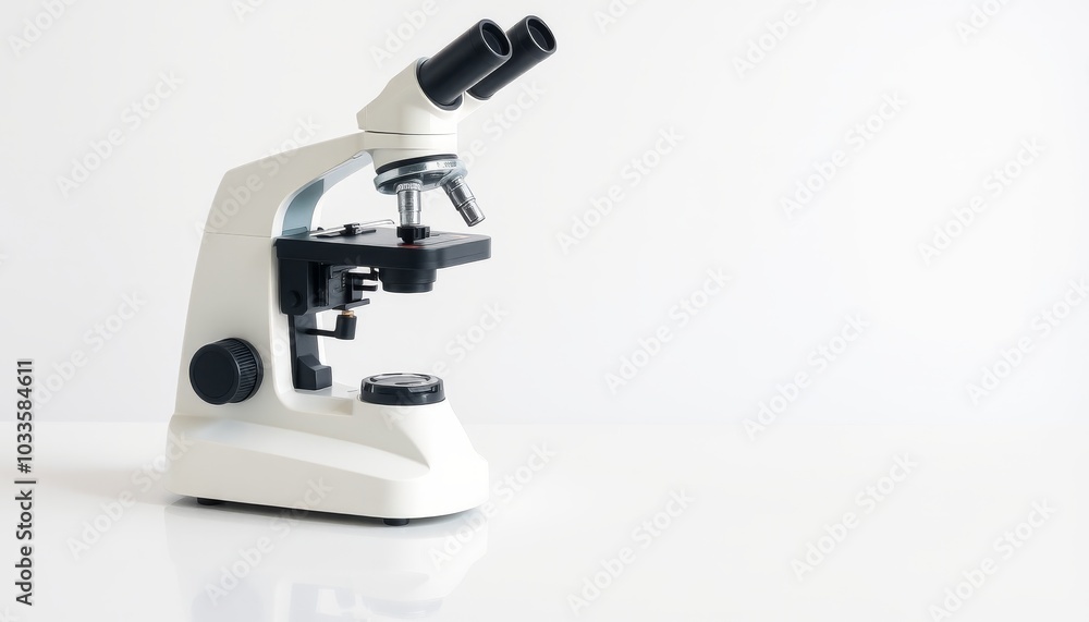 Modern Microscope on White Background Modern Microscope on White Background