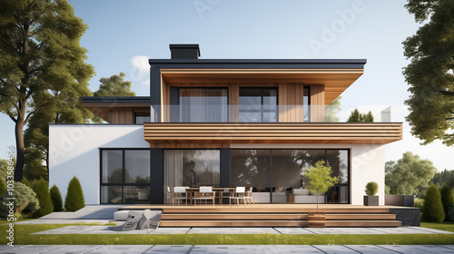 modern house with a balcony