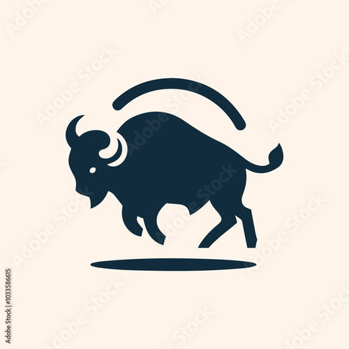 Angry buffalo logo icon vector illustration