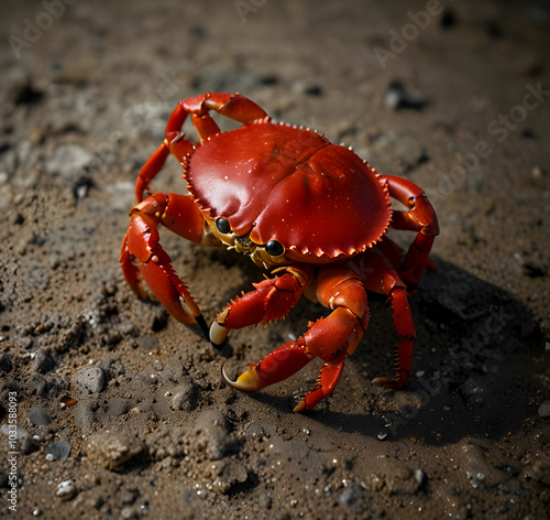 red crab on the beach