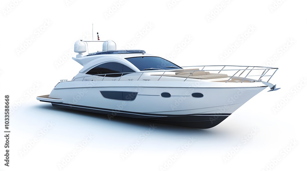 Motor boat for the rest isolated on a white background. Motor boat for the rest isolated on a white background.