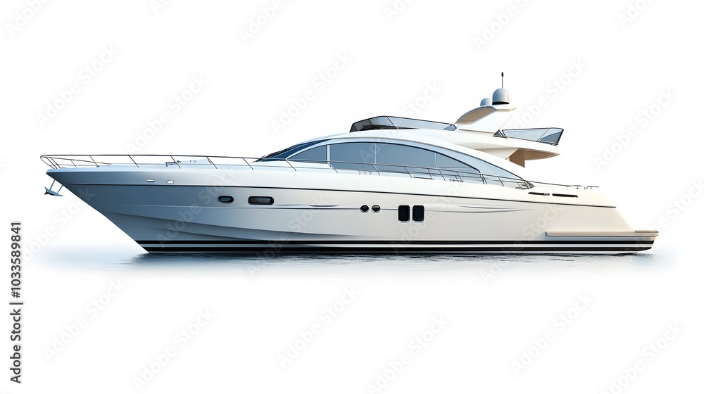 Motor boat for the rest isolated on a white background. Motor boat for the rest isolated on a white background.