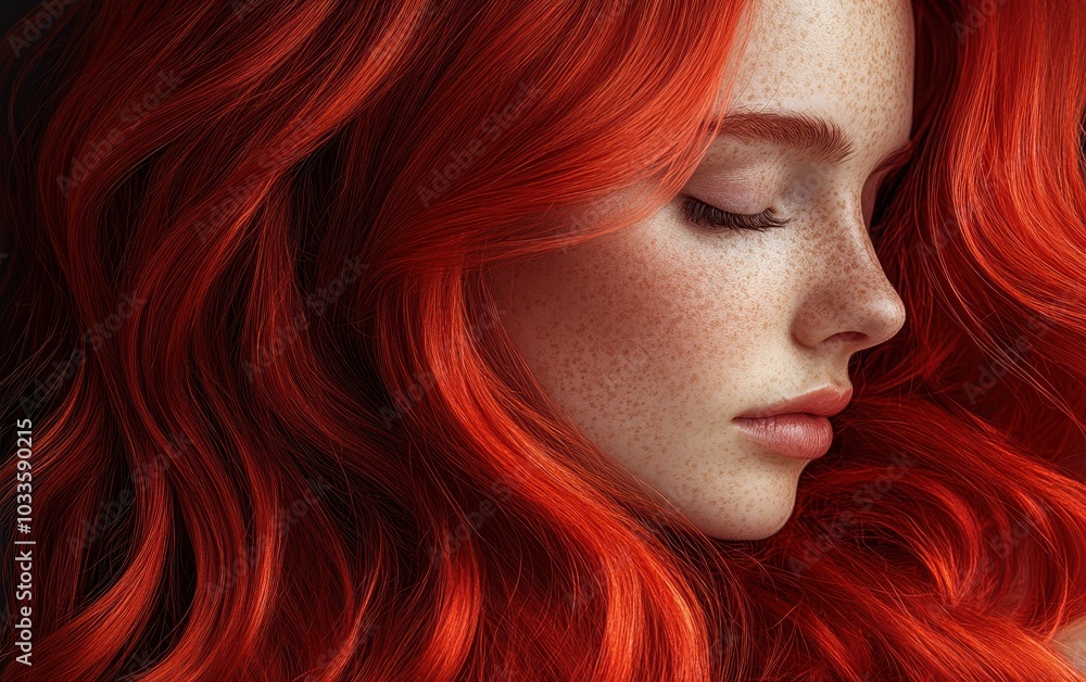 Redhead Woman with Long Flowing Hair Redhead Woman with Long Flowing Hair