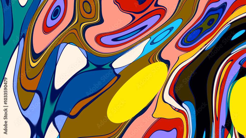 Naklejka premium Abstract Liquid Flowing Colorful Gradient, Fluid Art Wallpaper and Summer Music Festival