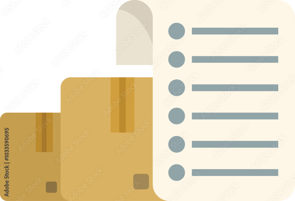 Cardboard boxes standing near checklist symbolizing logistics and delivery service Cardboard boxes standing near checklist symbolizing logistics and delivery service