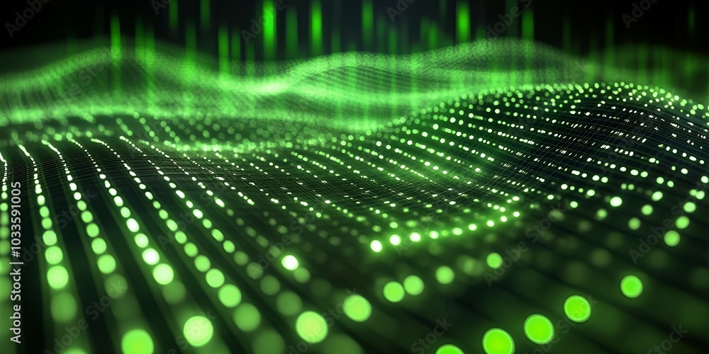 Abstract green digital wave background Abstract green digital wave background