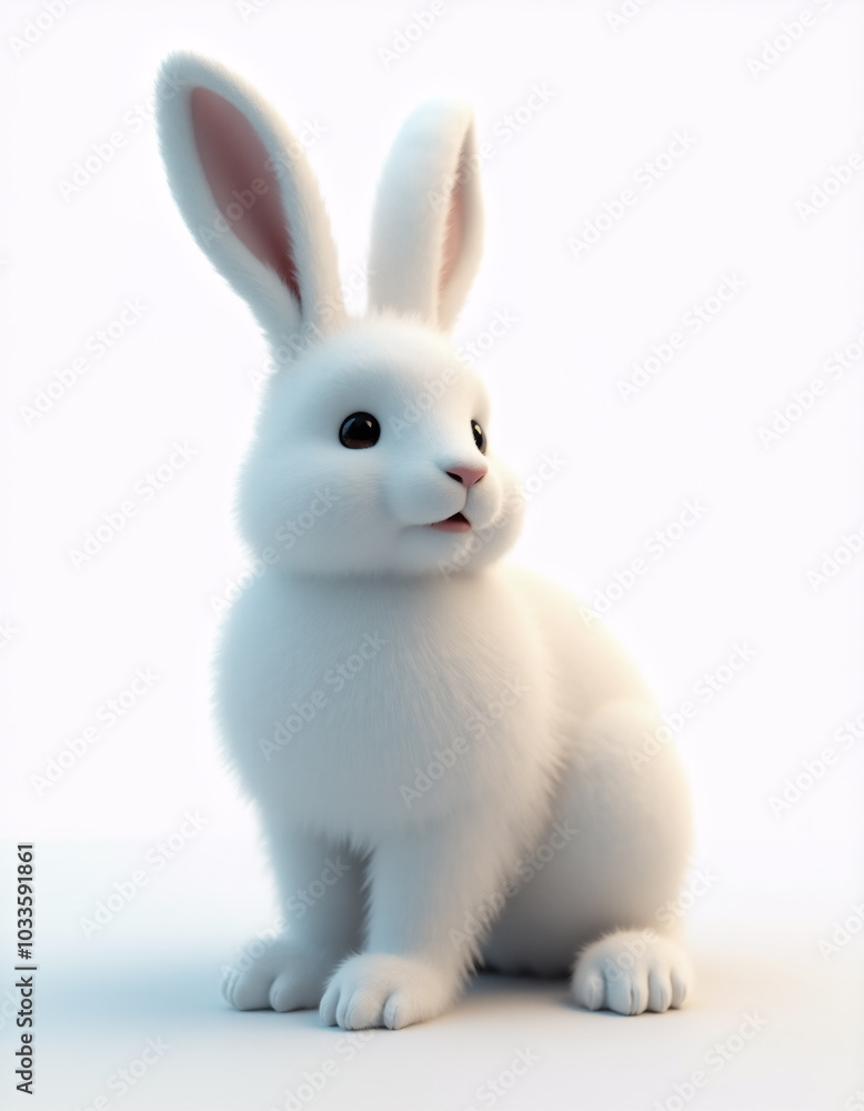 animal portrait on white background. Generative ai. animal portrait on white background. Generative ai.