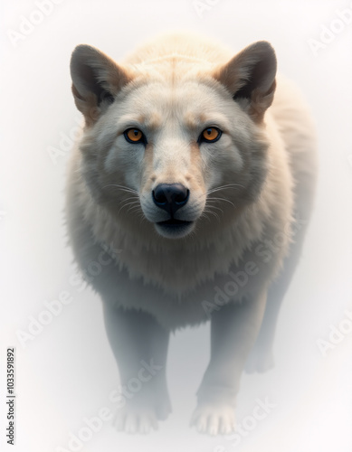 animal portrait on white background. Generative ai.